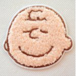 画像: ワッペン チャーリー ブラウン フェイス サガラ スヌーピー ピーナッツ PEANUTS