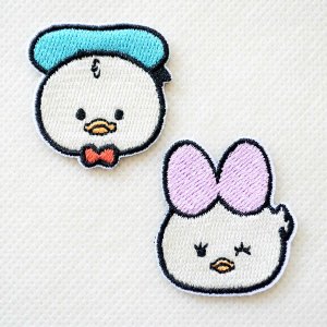 画像1: ワッペン ディズニー ドナルドダック デイジーダック ミニ シール アイロン 2枚セット (1)