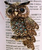 画像: メタルブローチ Owl フクロウ(ゴールド/スモール)