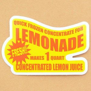 画像1: アドバタイジングステッカー(L) Lemonade イエロー シール アメリカン 防水仕様 (1)