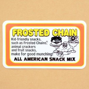 画像1: アドバタイジングステッカー(L) Frosted Chain イエロー キャラクター シール アメリカン 防水仕様 (1)