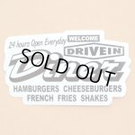 画像: アドバタイジングステッカー(L) Drivein Diner ホワイト シール アメリカン 防水仕様