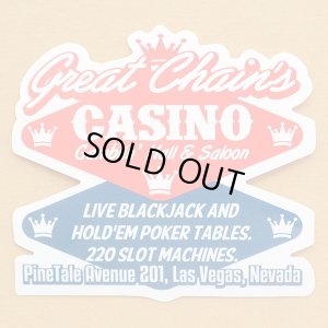 画像1: アドバタイジングステッカー(L) Casino レッド シール アメリカン 防水仕様 (1)