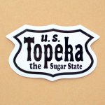 画像: アドバタイジングステッカー(S) U.S.Topeka ホワイト シール アメリカン 防水仕様