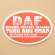 画像1: アドバタイジングステッカー(S) DAF Oval レッド シール アメリカン 防水仕様 (1)