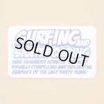 画像: アドバタイジングステッカー(S) Surfing&Skateboading ホワイト/ブルー 長方形 シール アメリカン 防水仕様