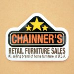 画像: アドバタイジングステッカー(S) Chainner's ホワイト/ブラック シール アメリカン 防水仕様