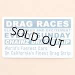 画像: アドバタイジングステッカー(S) Drag Races ホワイト/ネイビー 長方形 シール アメリカン 防水仕様