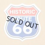 画像: アドバタイジングステッカー(S) Historic Route66 ルート66 ブルー/レッド シール アメリカン 防水仕様