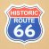 画像1: アドバタイジングステッカー(S) Historic Route66 ルート66 ブルー/レッド シール アメリカン 防水仕様 (1)