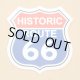 画像: アドバタイジングステッカー(S) Historic Route66 ルート66 ブルー/レッド シール アメリカン 防水仕様