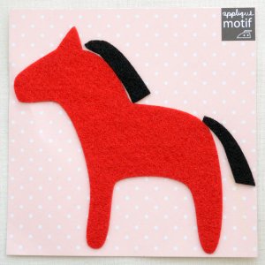 画像1: アップリケ/ワッペン レッドホース Red Horse(うま/ビッグ) (1)