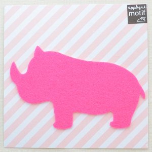 画像1: アップリケ/ワッペン ピンクリノ Pink Rhino(サイ/ビッグ) (1)