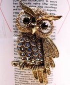 画像: メタルブローチ Owl フクロウ(ゴールド/ビッグ)