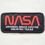 画像: ロゴワッペン NASA ナサ(ブラック&レッド/レクタングル)