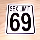 画像: ジョークステッカー  Sex Limit 69 セックスリミット