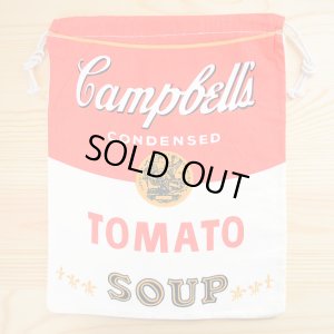 画像1: アメリカンロゴ巾着袋(L) キャンベルトマトスープ Campbell's (1)