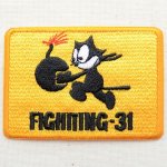 画像: ミリタリーワッペン Fighting-31 フィリックスザキャット(イエロー/レクタングル)