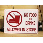 画像: 看板/プラサインボード 飲食禁止 No Food Or Drinks *メール便不可