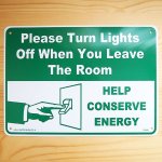 画像: 看板/プラサインボード 使用後は電気を消して下さい Turn Lights Off *メール便不可