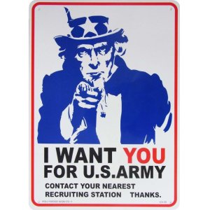 画像1: 看板/プラサインボード アメリカ陸軍に君が必要だ(アンクルサム) I Want You For U.S.Army *メール便不可 (1)