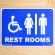 画像1: 看板/プラサインボード レストルーム(トイレ) Rest Rooms *メール便不可 (1)