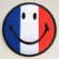 画像1: ワッペン スマイルマーク/スマイリーフェイス(フランス国旗/トリコロール) (1)