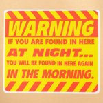 画像: アメリカンステッカー Warning At Night ワーニング 警告