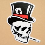 画像: ステッカー/シール スモーキングスカル Smoking Skull(右向き)