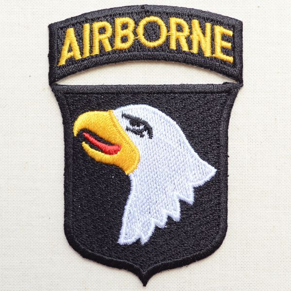 ミリタリーワッペン Airborne エアボーン イーグル エンブレム(ブラックホワイト) ワッペン・アップリケ・ステッカー・バッジ通販 ワッペン ストア本店